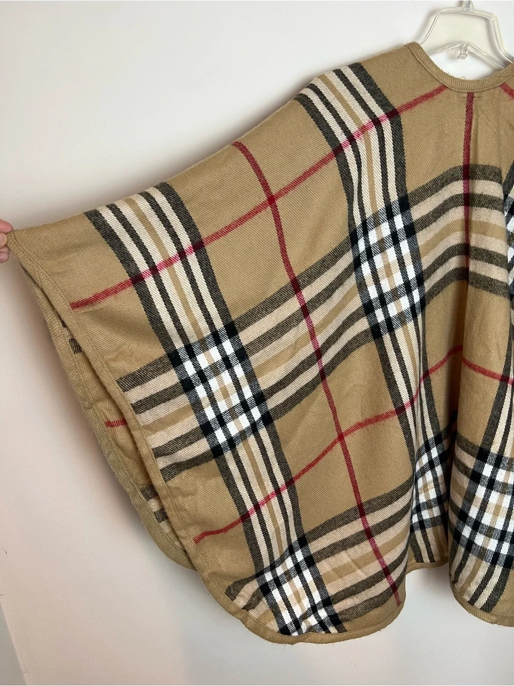 V. Fraas Plaid Shawl Blanket Cape Wrap Academia Preppy Office